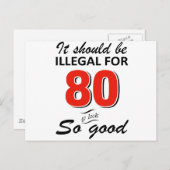 Carte Postale Amusant 80ème anniversaire conceptions (Devant / Derrière)