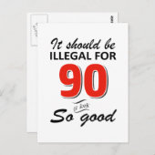 Carte Postale Amusant 90ème anniversaire conceptions (Devant / Derrière)