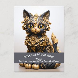 Carte Postale Amusant animal de compagnie accueil avertissement