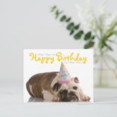 Carte Postale Amusant anniversaire de Bulldog (Debout devant)