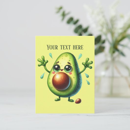 Carte Postale Amusant Avocado ajouter du texte (Debout devant)