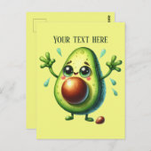 Carte Postale Amusant Avocado ajouter du texte (Devant / Derrière)