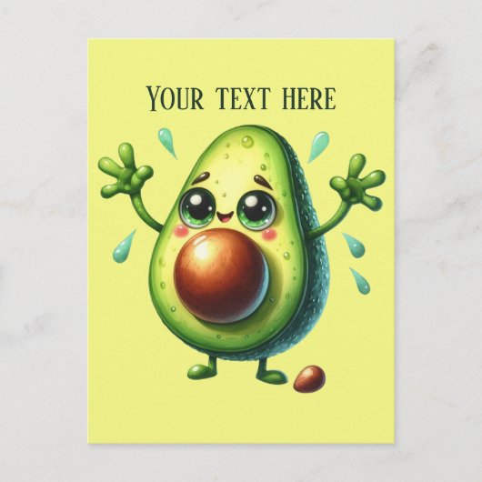 Carte Postale Amusant Avocado ajouter du texte (Devant)