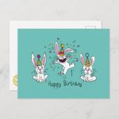 Carte Postale Amusant Bunny Joyeux Anniversaire mignon Enfants R (Devant / Derrière)
