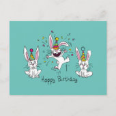 Carte Postale Amusant Bunny Joyeux Anniversaire mignon Enfants R (Devant)