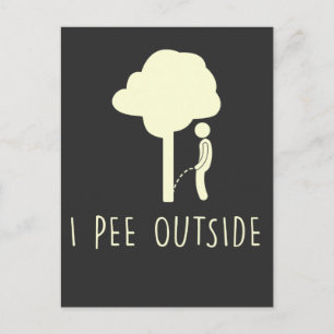 Carte Postale Amusant Camping extérieur Pee Humour Arbre Pee Cam