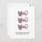 Carte Postale Amusant chat couché et art I (Devant / Derrière)