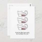 Carte Postale Amusant chat couché et Art II (Devant / Derrière)