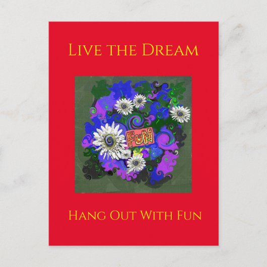 Carte Postale Amusant Couleur Vif Frais Heureux (Devant)