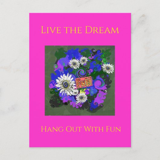 Carte Postale Amusant Couleur Vif Frais Heureux (Devant)