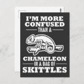 Carte Postale Amusant Crawler Pun Chameleon Reptile Lizard (Devant / Derrière)