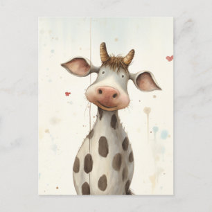 Carte Postale Amusant Cute Cow Ai Art