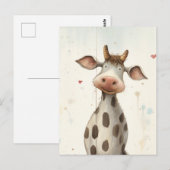 Carte Postale Amusant Cute Cow Ai Art (Devant / Derrière)