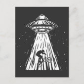 Carte Postale Amusant cyclisme bmx Alien Ufo Biker enlèvement (Devant)
