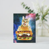 Carte Postale Amusant espace pour chat burger (Debout devant)