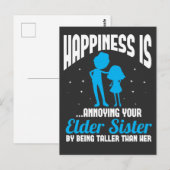 Carte Postale Amusant frère petit frère Lil soeur (Devant / Derrière)