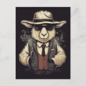 Carte Postale Amusant Gangster Sheep AI Art (Devant)