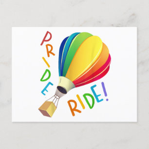 Carte Postale Amusant Gay pride Hot Air Balloon Rainbow Ride Gay