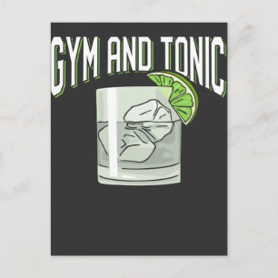 Carte Postale Amusant Gin Tonic Pun Fitness Humour