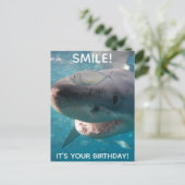 Carte Postale Amusant grand requin blanc Anniversaire (Debout devant)