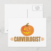 Carte Postale Amusant Halloween Jack-O-Lantern (Devant / Derrière)