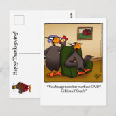 Carte Postale Amusant Humour de Thanksgiving (Devant / Derrière)