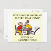 Carte Postale amusant jeu de bridge conception blague (Devant / Derrière)