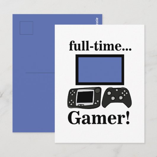 Carte Postale Amusant joueur de jeu vidéo (Devant / Derrière)