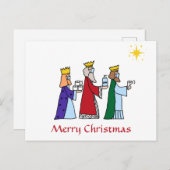 Carte Postale Amusant Joyeux Noël Trois Rois Salutation Vacances (Devant / Derrière)