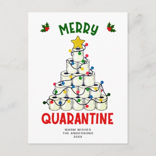 Carte Postale Amusant Joyeux Quarantine Noël Gite (Devant)