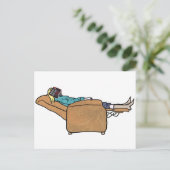 Carte Postale Amusant livre Lover Chilling Collage Art (Debout devant)