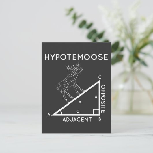 Carte Postale Amusant Math Pun Moose Hypotenuse Mathématicien. (Debout devant)