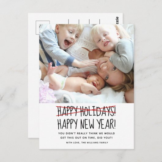 Carte Postale Amusant Moderne Joyeux Nouvel An Fêtes (Devant / Derrière)