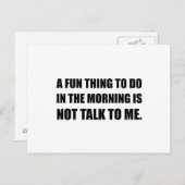 Carte Postale Amusant Morne pas parler (Devant / Derrière)