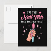 Carte Postale Amusant Nail Tech Employé Coworker Manicure (Devant / Derrière)
