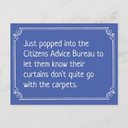 Carte Postale Amusant Office de Conseils aux Citoyens (Devant)