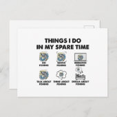 Carte Postale Amusant Pêcheur Aime 6 Choses Que Je Fais Dans Mon (Devant / Derrière)