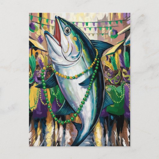 Carte Postale Amusant Poisson Mardi Gras (Devant)
