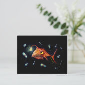 Carte Postale Amusant poisson-pêcheur en colère avec pollution p (Debout devant)