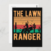 Carte Postale Amusant Ranger Mowing Père Grass Mower (Devant / Derrière)