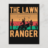 Carte Postale Amusant Ranger Mowing Père Grass Mower (Devant)