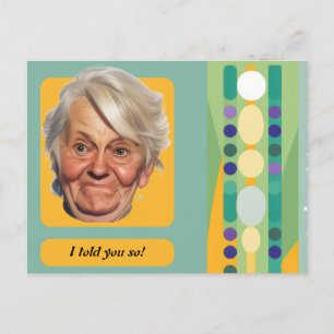 Carte Postale Amusante Anniversaire Lady Retro