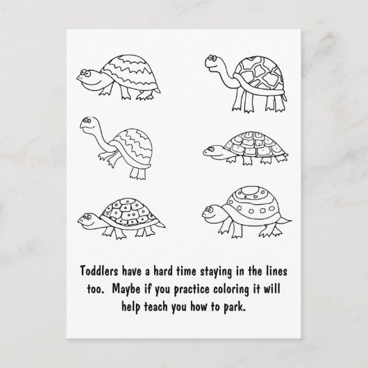 Carte Postale Amusante Contravention pour Mauvaise Place de Park (Devant)