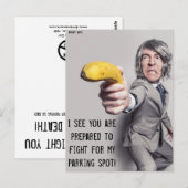 Carte Postale Amusante contravention pour stationnement gênant (Devant / Derrière)