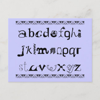Carte postale amusante de l'alphabet en anglais