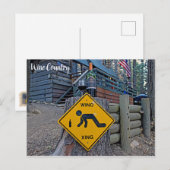 Carte postale amusante de Wino Xing au pays du vin (Devant / Derrière)