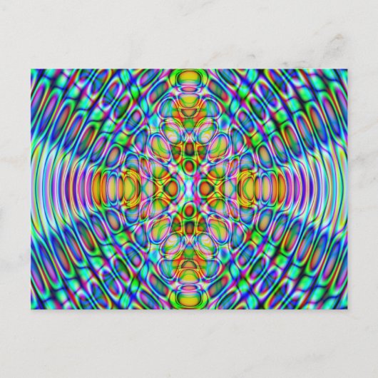 Carte postale amusante, design bleu psychédélique (Devant)