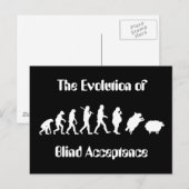 Carte Postale Amusante évolution de la parodie humaine (Devant / Derrière)