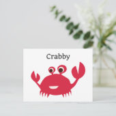 Carte postale amusante Grumpy Crab (Debout devant)