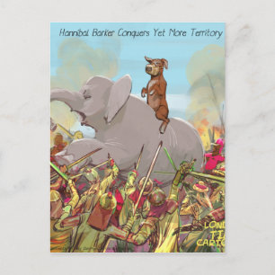 Carte Postale Amusante Hannibal Barca conquiert la terre
